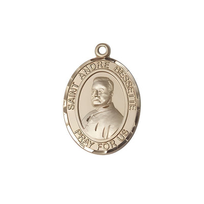 St. Andre Bessette 14kt Gold Oval Medal Pendant, Measures 3/4-inch tall by 1/2-inch wide, Bliss Manufacturing