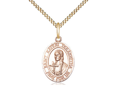 St. Kateri Tekakwitha Medal, gold-filled, Bliss Manufacturing
