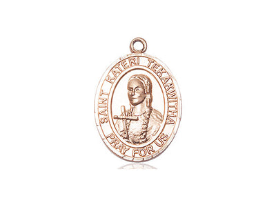 St. Kateri Tekakwitha Medal, 14kt gold, Bliss Manufacturing