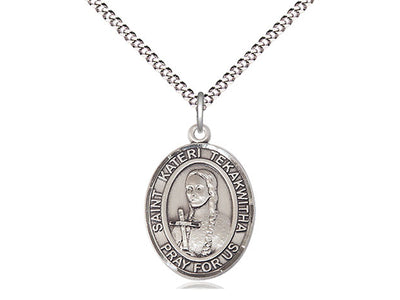 St. Kateri Tekakwitha Medal, pewter, Bliss Manufacturing