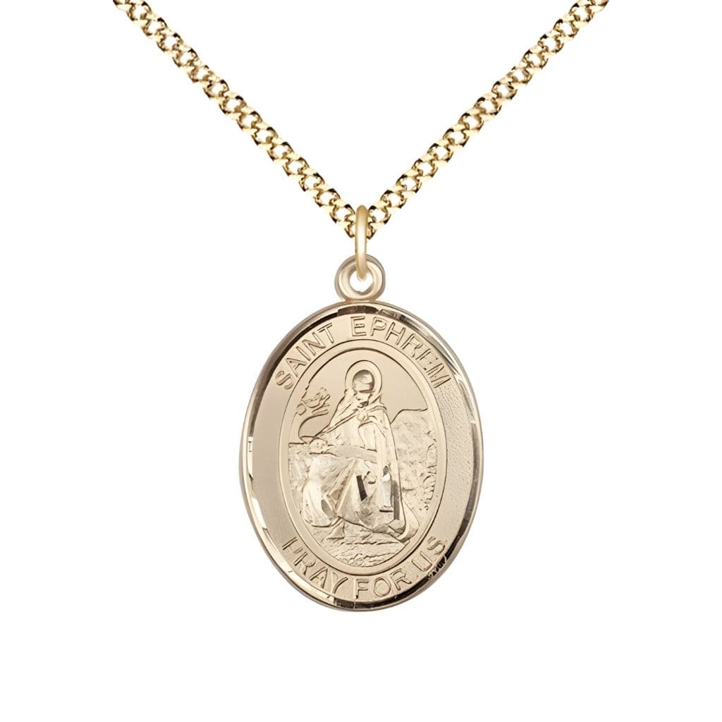 St. Ephrem Gold-filled Oval Engravable Medal view 3, Bliss Manufacturing