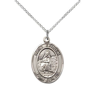 St. Ephrem Sterling Silver Oval Engravable Medal view 4, Bliss Manufacturing