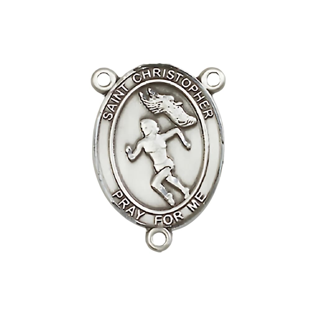  Bliss St. Christopher Girl's Track and Field Engravable Rosary Centerpiece, 3/4-inch,