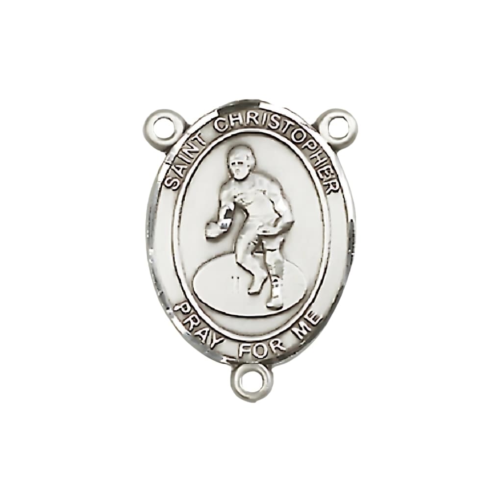  St. Christopher Wrestler Engravable Rosary Centerpiece, 3/4-inch,