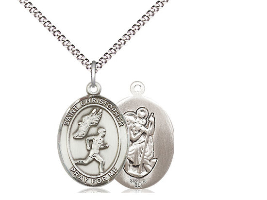 Bliss St Christopher Track and Field Catholic Patron Saint Medal