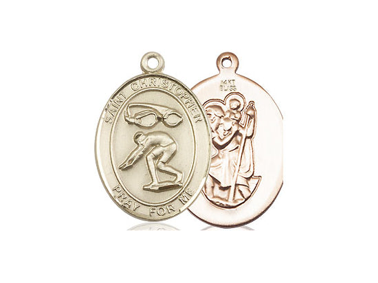 Bliss St Christopher Swimming Catholic Patron Saint Medal