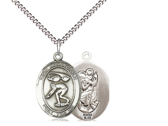 Bliss St Christopher Swimming Catholic Patron Saint Medal