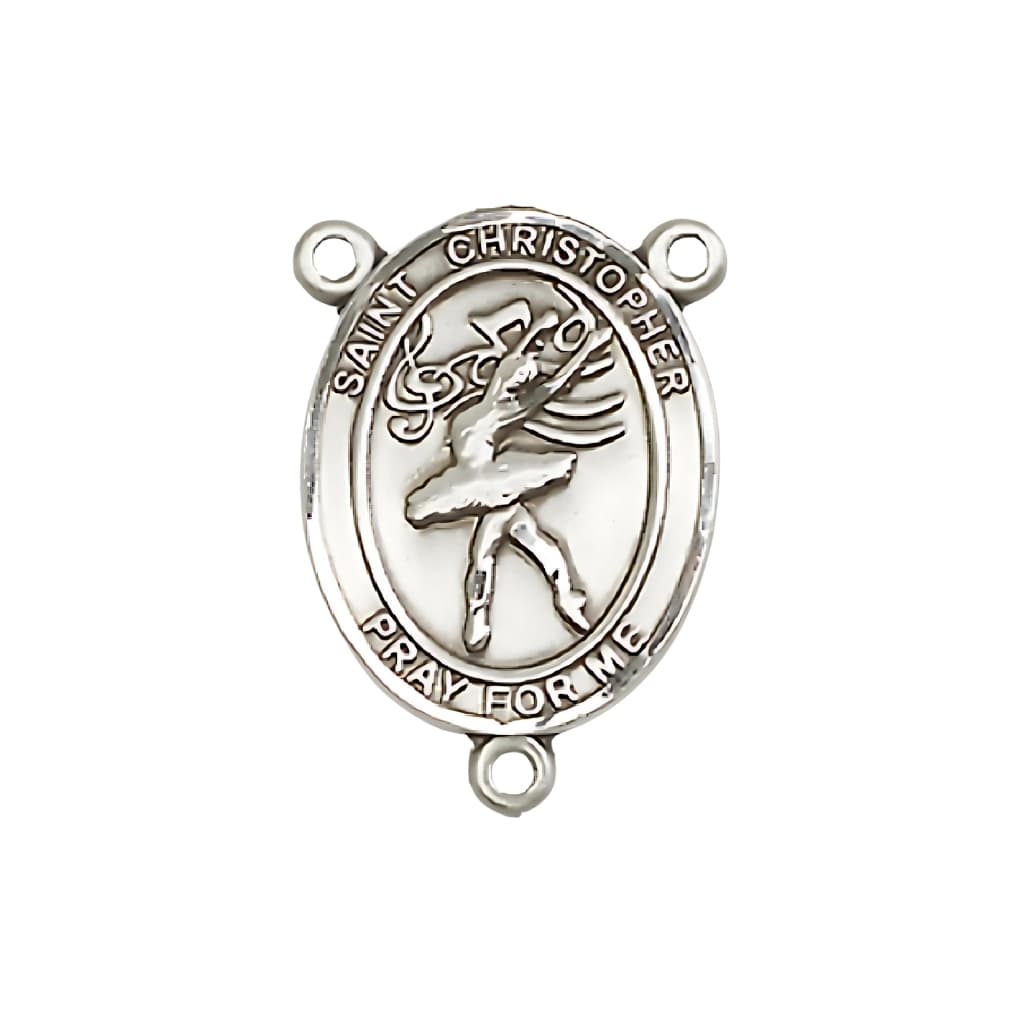  St. Christopher Dancer Engravable Rosary Centerpiece, 3/4-inch,