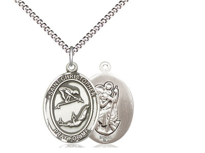 St Christopher Gymnastics Patron Saint Medal, pewter / sterling silver / gold-filled (view 8), Bliss Manufacturing