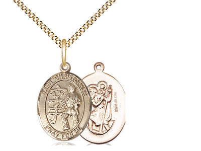 St Christopher Karate Catholic Patron Saint Medal, gold-filled, Bliss Manufacturing