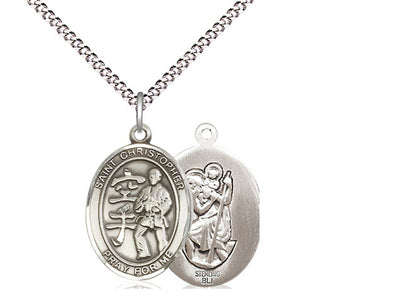 St Christopher Karate Catholic Patron Saint Medal, sterling silver, Bliss Manufacturing