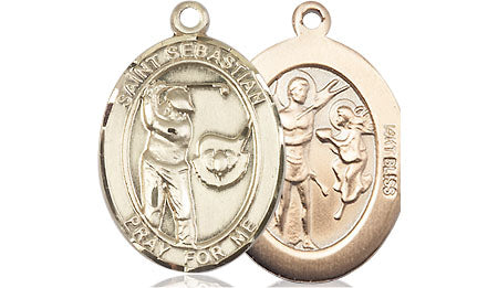 Bliss medium 14kt Gold St Sebastian Golf Medal