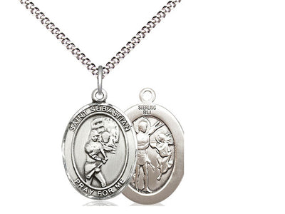 St Sebastian Softball Player Catholic Patron Saint Medals, Bliss Manufacturing