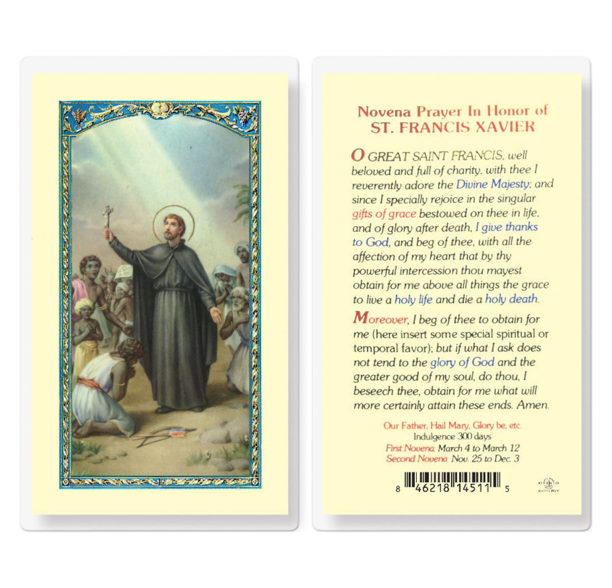 St Francis Xavier Prayer Laminated Holy Cards 25pcs