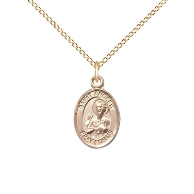 Saint Andrew the Apostle 14kt Gold-filled Pendant Necklace with Gold-filled Light Curb Chain