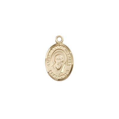 St. Francis de Sales 14kt Gold Oval Small Children Medal, Measures 1/2-inch tall by 1/4-inch wide, Bliss Manufacturing