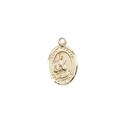 St. Gerard Majella 14kt Gold Oval Small Children Medal, Measures 1/2-inch tall by 1/4-inch wide, Bliss Manufacturing