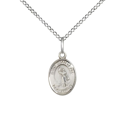 St. Joan of Arc Small Children Sterling Silver Medal with Sterling Chain, Measures 1/2-inch tall by 1/4-inch wide. Deluxe Gift Box, Bliss Manufacturing