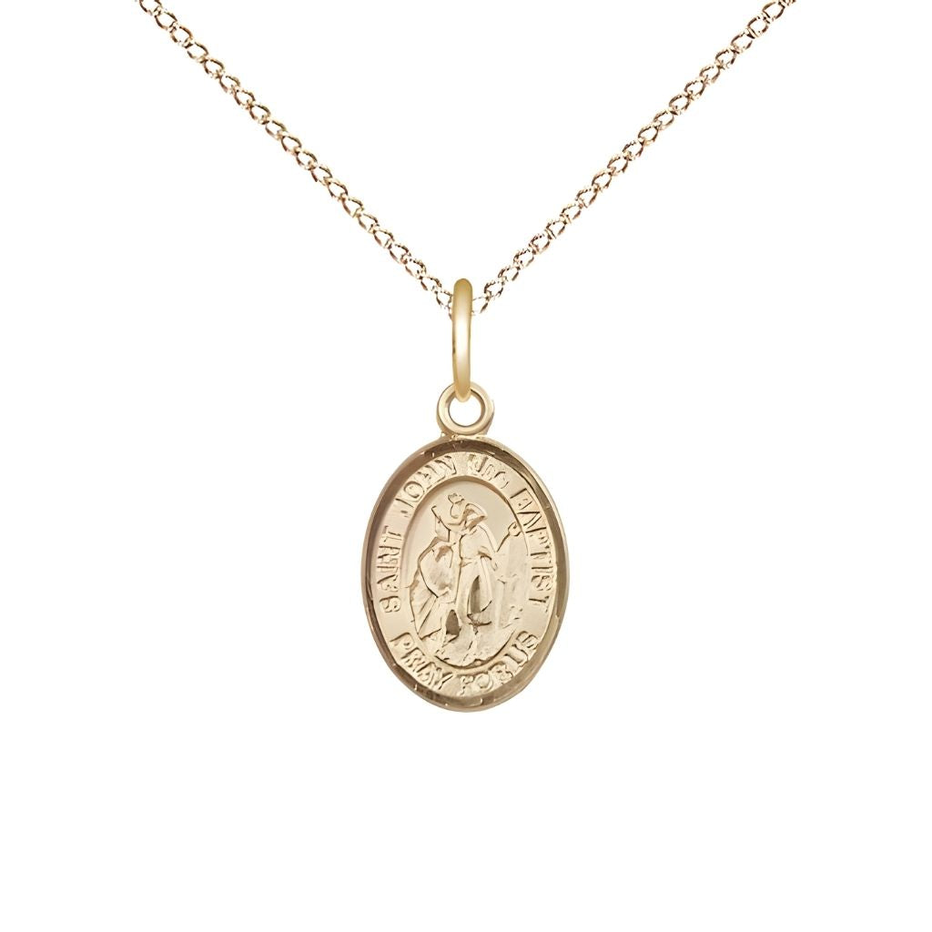 Bliss St. John the Baptist 14kt Gold Oval Small Medal view 2