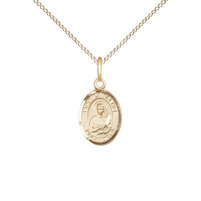 St. Lawrence 14kt Gold-filled Oval Small Children Medal with Gold-filled Chain, Measures 1/2-inch tall by 1/4-inch wide, Bliss Manufacturing