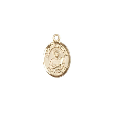 St. Lawrence 14kt Gold Oval Small Children Medal, Measures 1/2-inch tall by 1/4-inch wide, Bliss Manufacturing
