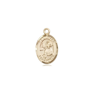 St. Mark the Evangelist 14kt Gold Oval Small Children Medal, Measures 1/2-inch tall by 1/4-inch wide, Bliss Manufacturing