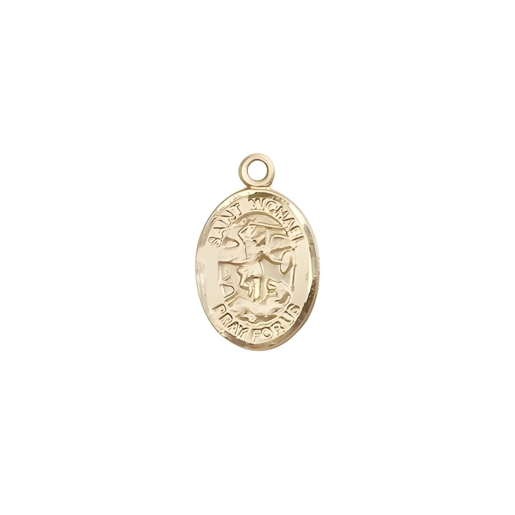 Bliss St. Michael 14kt Gold Oval Small Medal