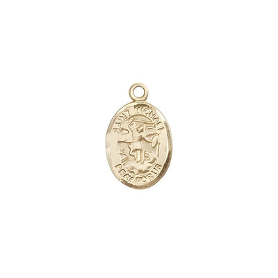 St. Michael 14kt Gold Oval Small Medal, Bliss Manufacturing
