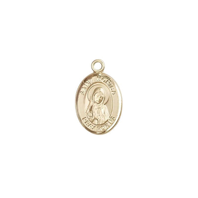 St. Monica 14kt Gold Oval Children Medal, Measures 1/2-inch tall by 1/4-inch wide, Bliss Manufacturing