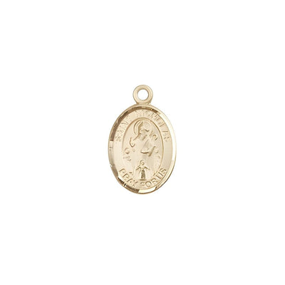 St. Nicholas 14kt Gold Oval Small Medal, Measures 1/2" x 1/4", Bliss Manufacturing