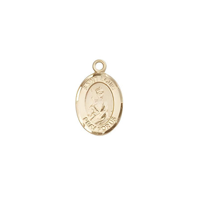 St. Louis IX of France 14kt Gold Oval Small Children Medal, Measures 1/2-inch tall by 1/4-inch wide, Bliss Manufacturing