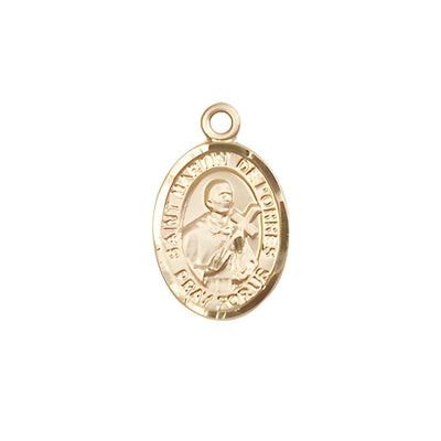 Saint Martin de Porres 14kt Gold Oval Small Children Medal in Deluxe Gift Box | Bliss Manufacturing