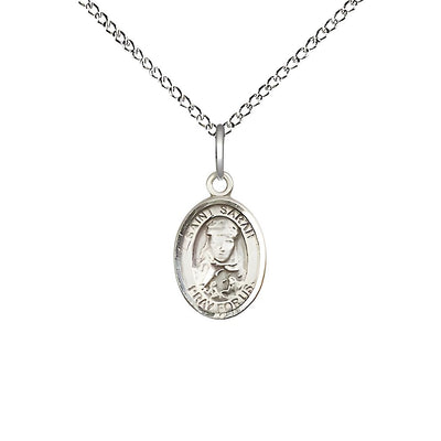 St. Sarah Engravable Sterling Silver 1/2" Medal with Sterling Chain, Bliss Manufacturing