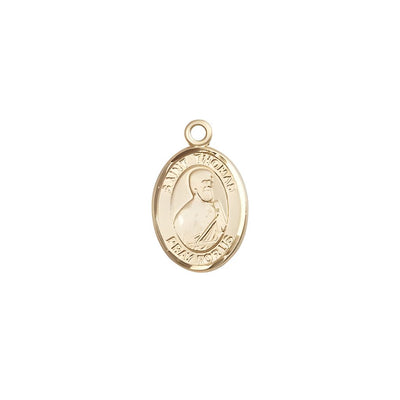 St. Thomas the Apostle 14kt Gold Oval Small Children Medal, Deluxe Gift Box.
