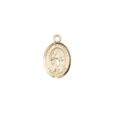 St. Zachary 14kt Gold Oval Small Children Medal, Measures 1/2-inch tall by 1/4-inch wide, Bliss Manufacturing
