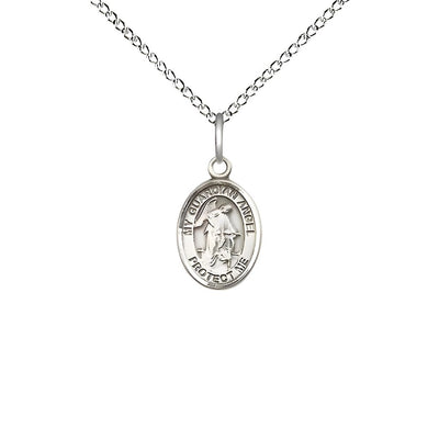 Guardian Angel with Child Engravable Small Children Sterling Silver Medal with Sterling Chain, Measures 1/2-inch tall by 1/4-inch wide. Deluxe Gift Box, Bliss Manufacturing