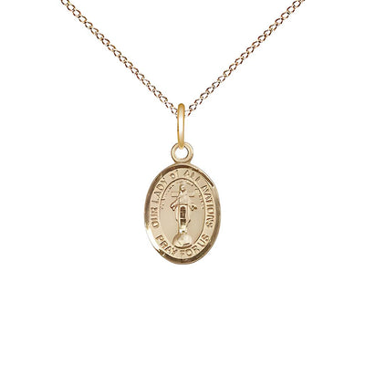 Small Engravable St Agnes of Rome Gold-filled Medal Necklace e/Gold-filled Chain, Bliss Manufacturing