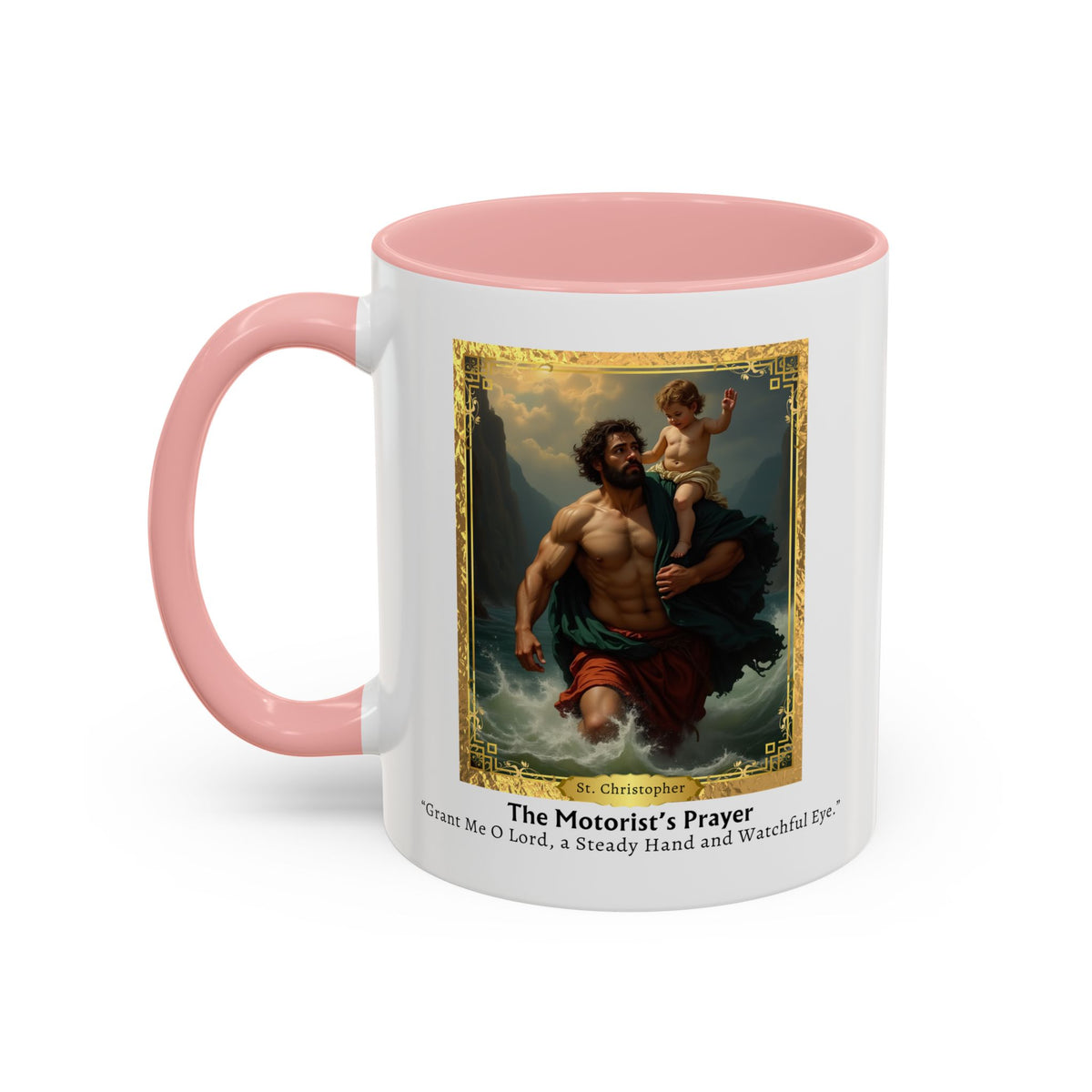 St. Christopher Motorist Prayer Card Devotional Coffee Mug - 11oz Accent Cup