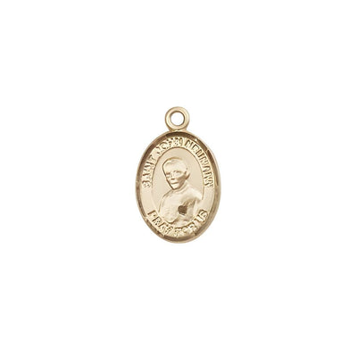 St. John Neumann 14kt Gold Oval Small Children Medal, Measures 1/2-inch tall by 1/4-inch wide, Bliss Manufacturing