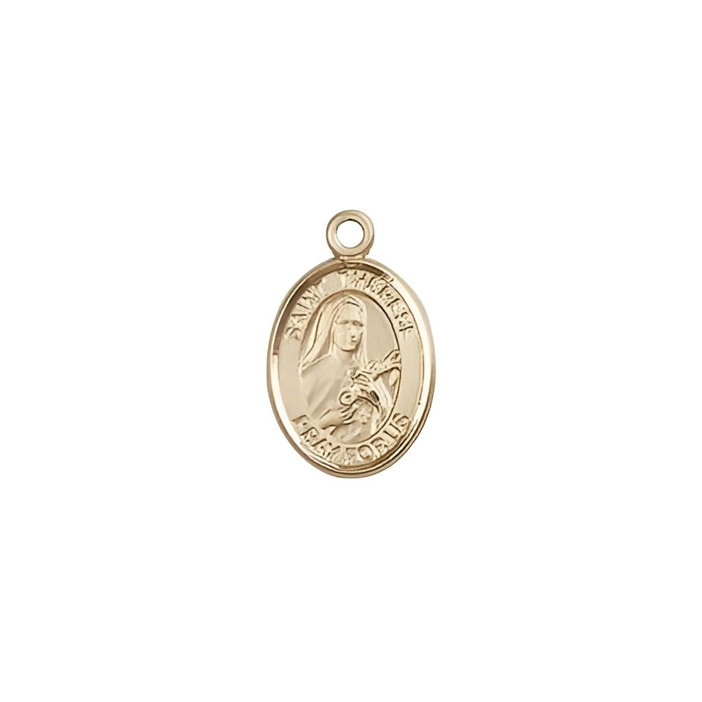 Bliss St. Therese of Lisieux 14kt Gold Oval Small Children Medal,