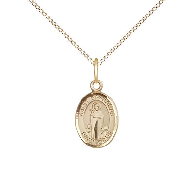 St. Barnabas 14kt Gold Oval Small Medal view 2, Bliss Manufacturing