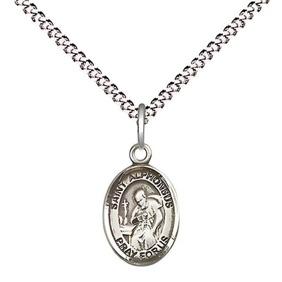 St. Alphonsus Maria de Liguori Pewter Oval Children Medal with Plated Chain, Measures 1/2-inch tall by 1/4-inch wide, Bliss Manufacturing