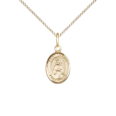 St. Lillian G14kt Gold-filled Oval Small Children Medal with Gold-filled Chain, Measures 1/2-inch tall by 1/4-inch wide, Bliss Manufacturing