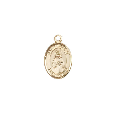 St. Lillian 14kt Gold Oval Small Children Medal, Measures 1/2-inch tall by 1/4-inch wide, Bliss Manufacturing