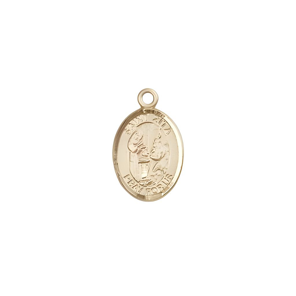 Bliss St. Zita 14kt Gold Medal, Child's Size 1/2" tall x 1/4" wide