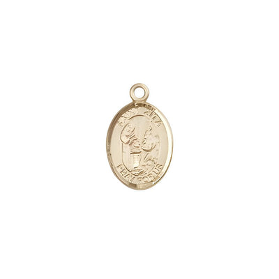 St. Zita 14kt Gold Medal, Child's Size 1/2" tall x 1/4" wide, Bliss Manufacturing