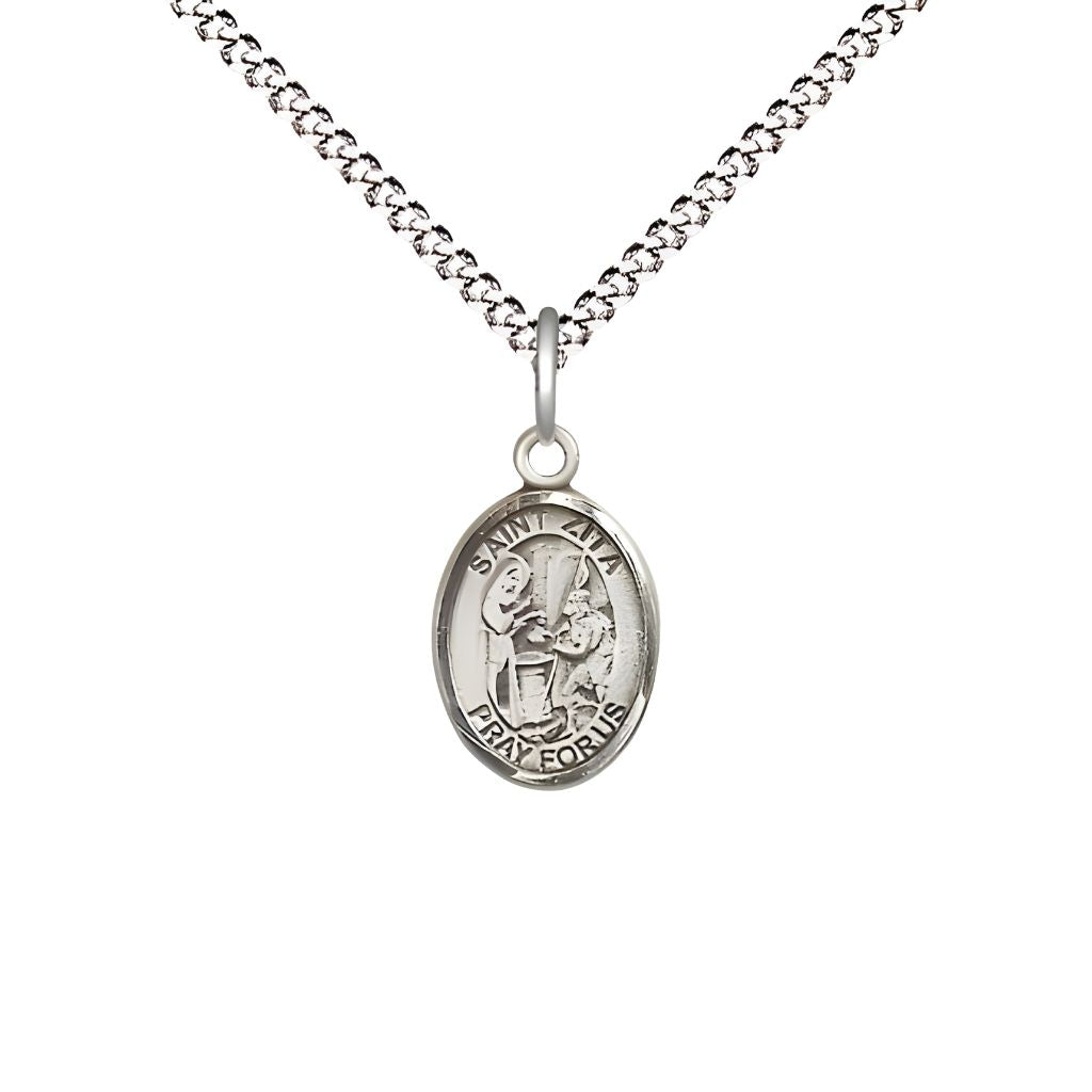 Bliss St. Zita Medal with plated chain, Child's Size 1/2" tall x 1/4" wide