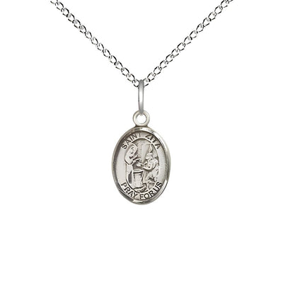 St. Zita Sterling Silver Oval Children Medal with Sterling Silver Chain, Medal Measures 1/2-inch tall by 1/4-inch wide, Bliss Manufacturing