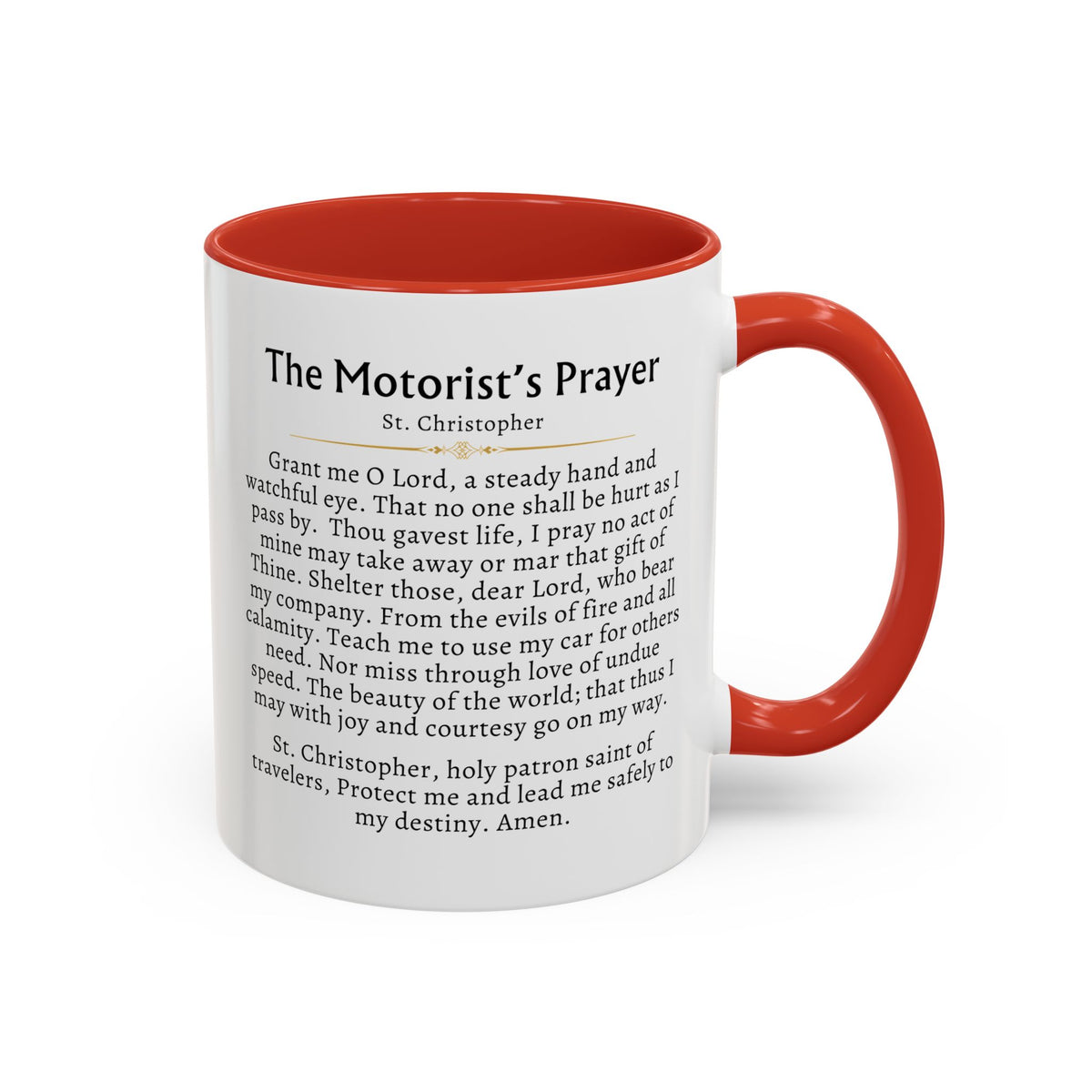 St. Christopher Motorist Prayer Card Devotional Coffee Mug - 11oz Accent Cup