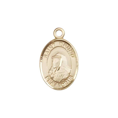 Saint Bruno 14kt Gold Oval Small Children Medal with Deluxe Gift Box | Bliss Manufacturing